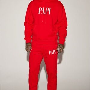 Red Men's Sweater Set
